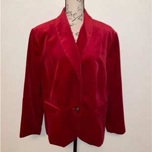 ❤️Pursuits, Ltd Red Velour Blazer❤️